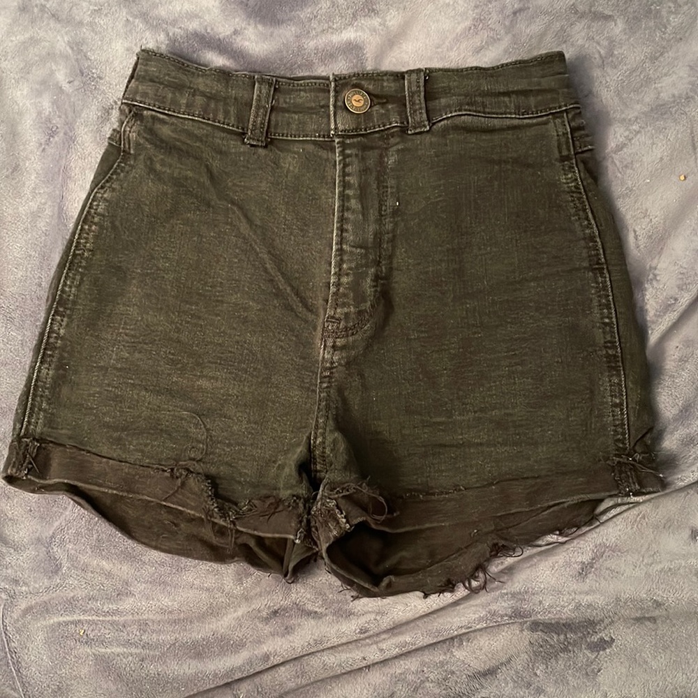 Black jean shorts